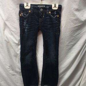 MER denim boot cut faded/distressed jeans girl sz 7